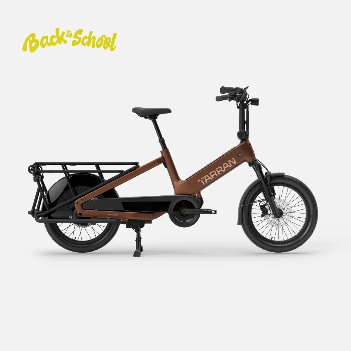 Vélo cargo longtail TARRAN L1 en roues de 20 pouces, porte-bagages arrière allongé, vu de profil